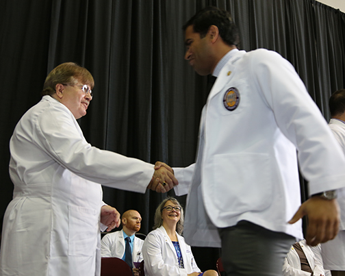 Dr. Steve Nelson at White Coat Ceremony